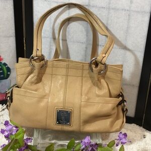 Tignanello light tan leather shoulder bag